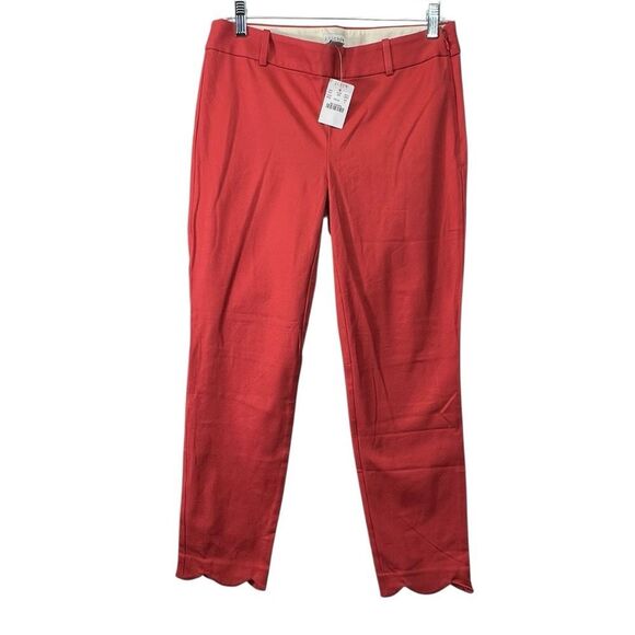 NWT! Sz 6 J Crew Pants Ankle Cropped Scalloped-hem Winnie pant in stretch cotton - Picture 2 of 16